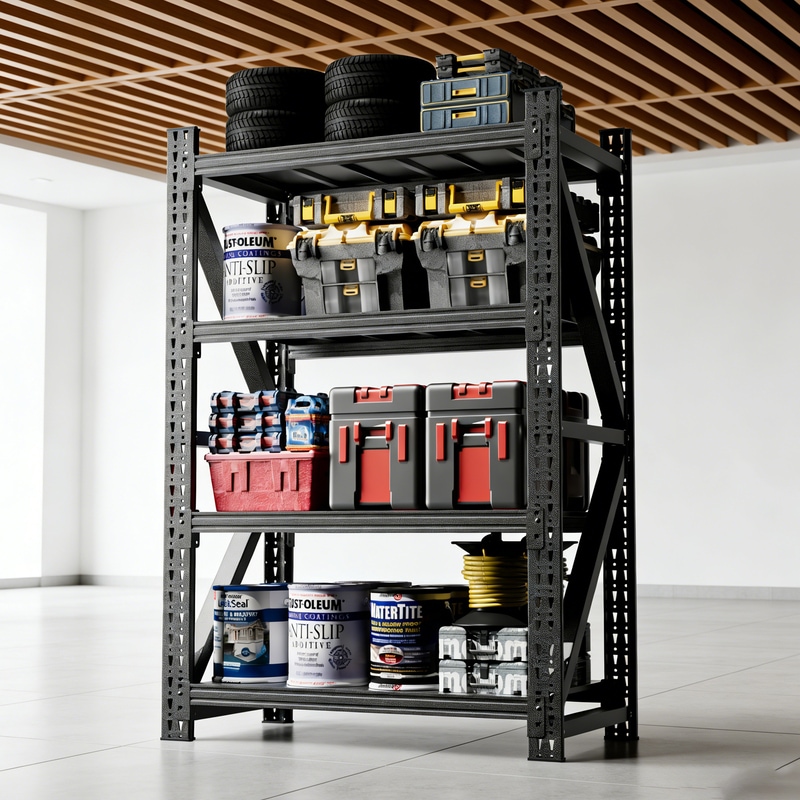 FLEXIMOUNTS Heavy Duty Metal Garage Shelving Unit 47"W x 23.7"D x 69"H 4-Tier Adjustable Steel Storage Shelves 4000LBS Capacity for Warehouse