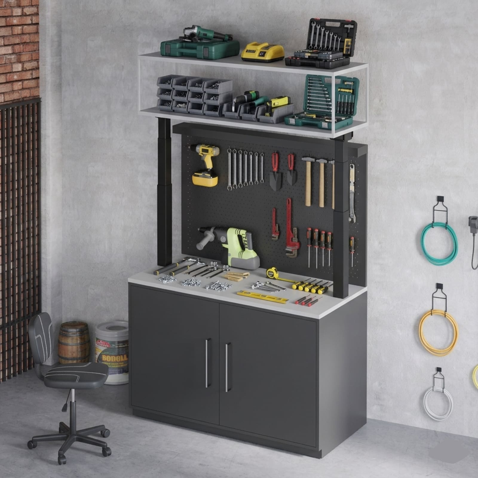 <p>Base Cabinet + Double-Tier Shelf</p>