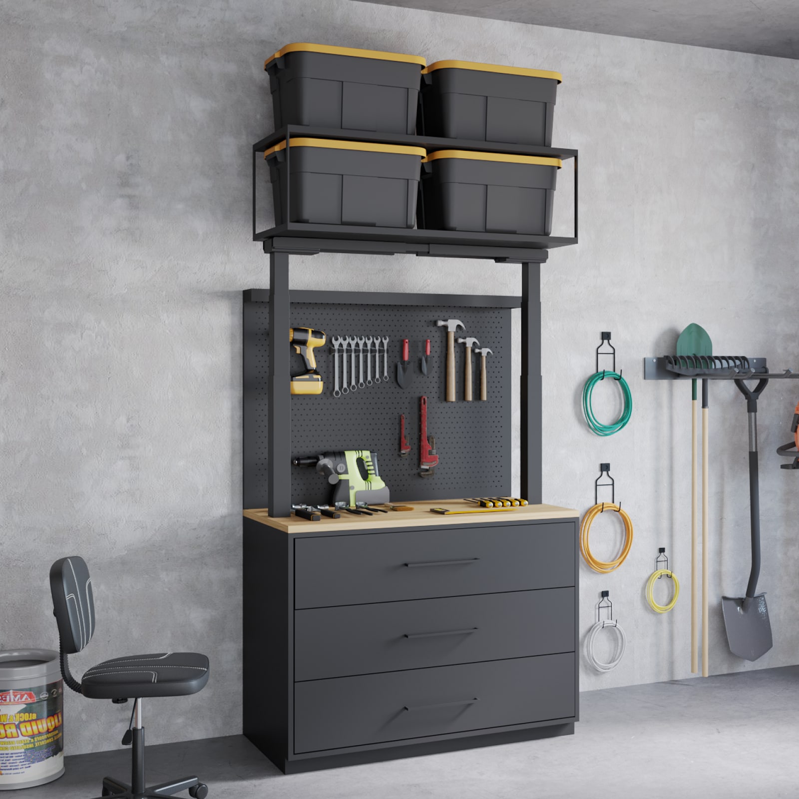 <p>Drawer Cabinet + Double-Tier Shelf</p>