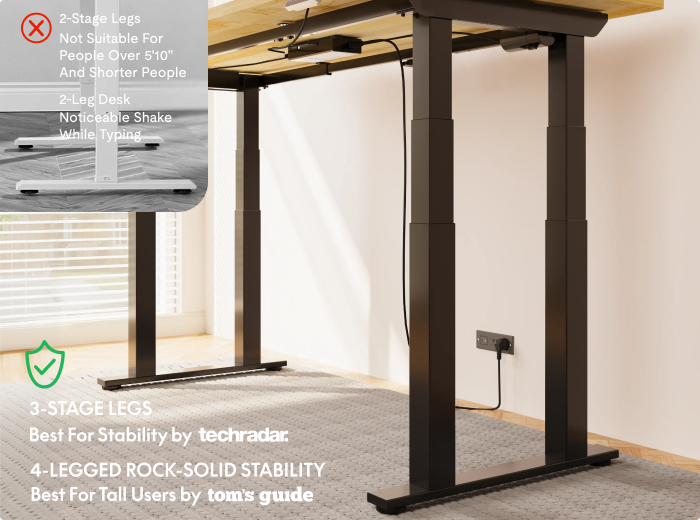 E7 Plus Four Leg Standing Desk | Flexispot