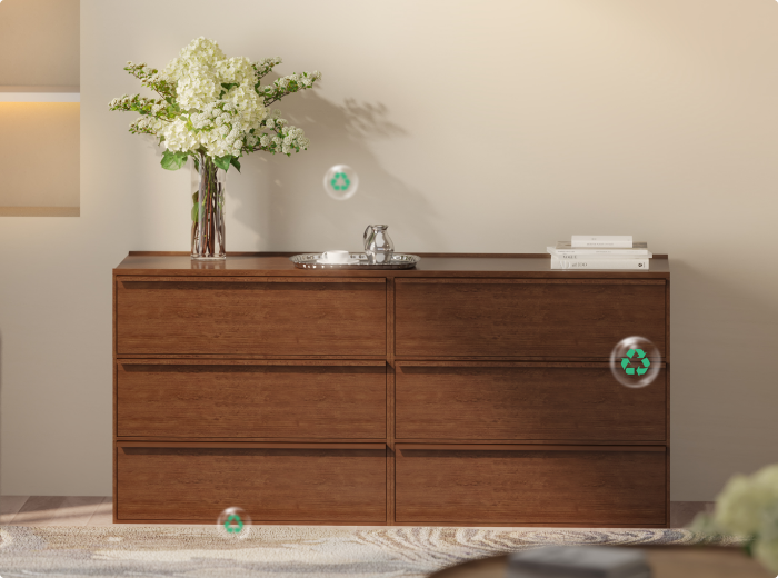Kana Modular Cabinet is crafted from responsibly sourced solid wood.