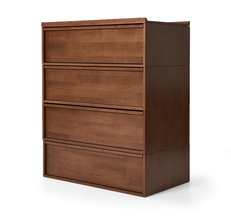 An in-depth presentation of the Kana Dresser's thoughtfully crafted details and features.