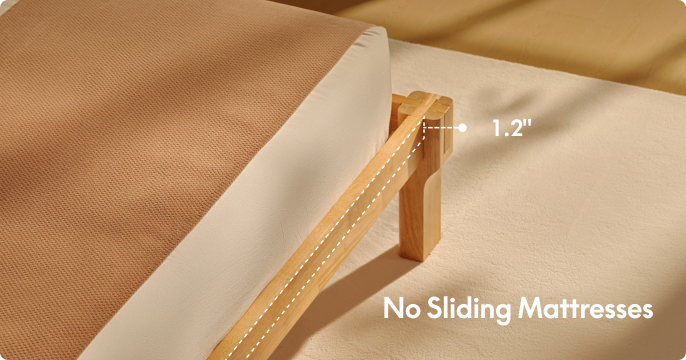 FlexiSpot Kana Japanese Joinery Bed with Headboard | Simple Design